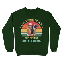 Load image into Gallery viewer, Custom name picture the man the myth the fishing legend personalized gift Standard Crew Neck Sweatshirt