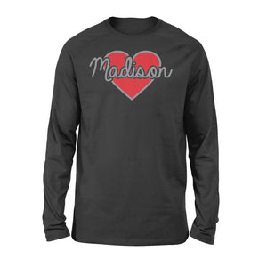 Heart Personalized Valentine Long sleeve - Gift for Boyfriend, Girlfriend on Valentine day - FSD1007