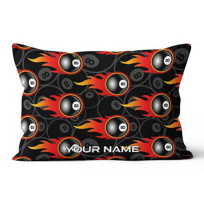 Custom 8 Ball Flame Full Printing Billiard Pillow, Snooker Pool Gifts TDM0749