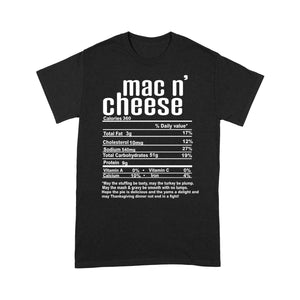 Mac n' cheese nutritional facts happy thanksgiving funny shirts - Standard T-shirt
