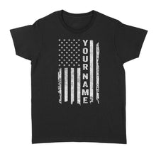 Load image into Gallery viewer, Custom name American flag shirt, personalized American patriot Women&#39;s T-shirt, birthday gift, Christmas gift for dad, mom - NQS1290