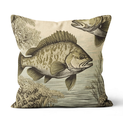 Vintage Style Fishing Pillow, Fishing Lodges Decoration, Lake Cabins Pillows IPHW5688