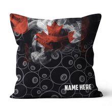 Load image into Gallery viewer, Personalized Vintage Smoke Canadian Flag 8 Ball Billiard Throw Pillow VHM0909