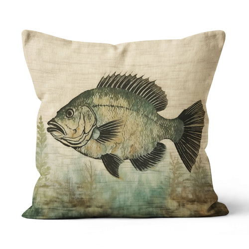 Vintage Crappie Fishing Pillow, Lake Fishing Lodges Decoration, Rustic Fishing Cabins decor IPHW5685