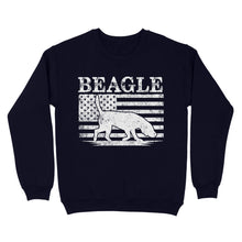 Load image into Gallery viewer, Beagle Dog American Flag Shirt, Mens Beagle Gift, Dog Lover, Hunting Dog Standard Sweatshirt FSD2345D01