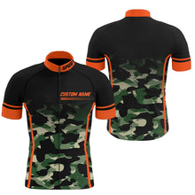 Load image into Gallery viewer, Camouflage Mens cycling jersey with back pockets UPF50+ Orange bike shirts Custom bicycle clothes| SLC187