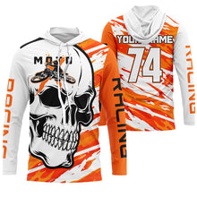 Load image into Gallery viewer, Skull MotoXjersey custom motocross UPF30+ adult kid orange dirt bike racing motorcycle racewear NMS995