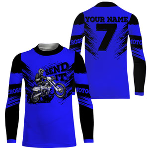 Custom Dirt Bike Jersey Send It UPF30+ Kid Adult Motocross MX Racing Long Sleeves Off-road Bikers NMS1116