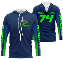 Load image into Gallery viewer, Custom motocross jersey blue UPF30+ kids men women dirt bike racing enduro motorcycle off-road NMS1028