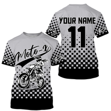 Load image into Gallery viewer, MotoX Girl custom motocross jersey for women girls UPF30+ dirt bike racing flag off-road motorcycle NMS966