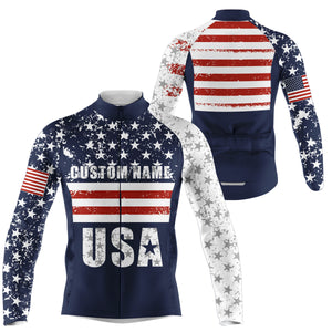 Custom American Cycling jersey men women UPF50+ USA cycle gear with 3 pockets Full zip bike shirt| SLC182