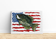 Load image into Gallery viewer, Angry Crappie fishing art with American flag ChipteeAmz&#39;s art Matte Canvas AT037