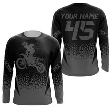 Load image into Gallery viewer, MX racing jersey personalized motocross UPF30+ adult&amp;kid grey dirt bike riders off-road motorcycle| NMS873