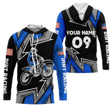 Load image into Gallery viewer, Flag American kid men women custom UPF30+ MX jersey blue dirt racing shirt motorcycle racewear PDT49