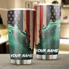 Load image into Gallery viewer, 1pc Rainbow trout fishing American flag ChipteeAmz&#39;s art Custom Stainless Steel Tumbler Cup AT062