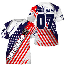 Load image into Gallery viewer, Patriotic Motocross jersey UPF30+ custom dirt bike racing shirt American flag offroad motorcycle NMS944