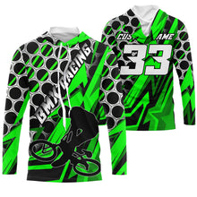 Load image into Gallery viewer, Personalized Green BMX racing jersey UPF30+ Adult Kid stunt riding shirt Extreme cycling gear| SLC54