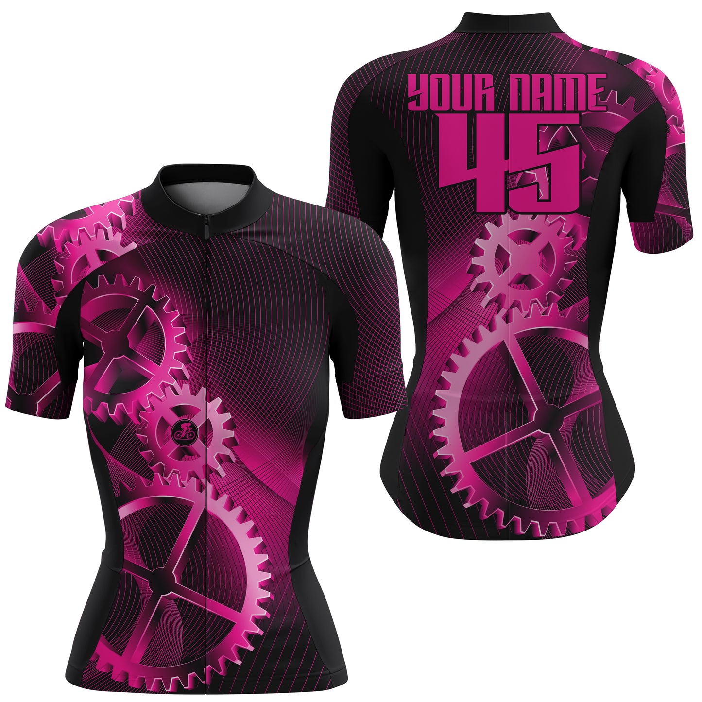 Custom Cycling Jersey Sprocket Mountain Bike Cycle Racing Bicycling Shirt Road Biking - Pink| NMS834