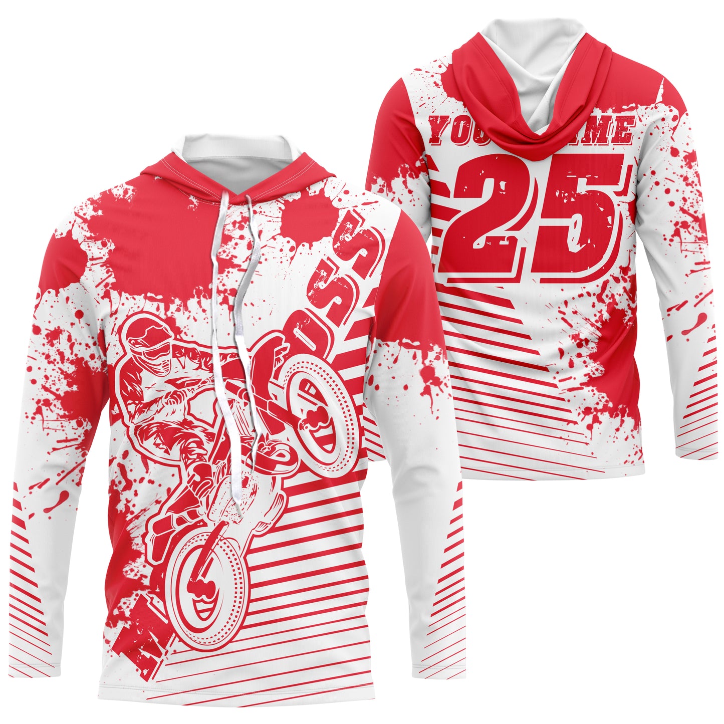 Kids men women jersey for MX custom UPF30+ red off-road Motocross racing shirt dirt bike racewear PDT107