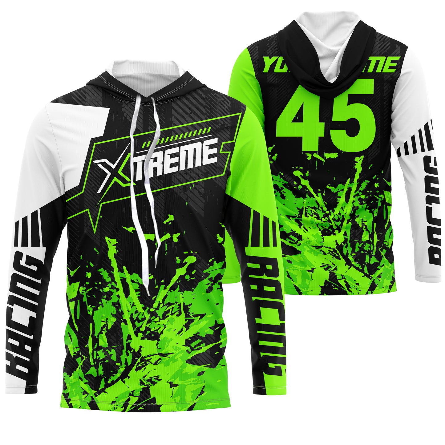 Extreme Motocross jersey personalized UPF30+ racing shirt green dirt bike off-road biker motorcycle NMS997