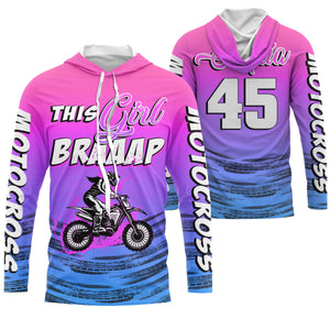 This Girl Brap custom motocross jersey for women girls UPF30+ pink dirt bike off-road motorcycle NMS965