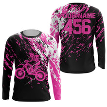 Load image into Gallery viewer, Personalized dirt bike jersey adult&amp;kid UPF30+ Motocross biker girl MX racing off-roading - Pink| NMS910