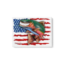 Load image into Gallery viewer, Rainbow Trout fly fishing with American flag ChipteeAmz&#39;s art Matte Canvas AT024