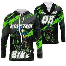 Load image into Gallery viewer, Custom green adult kid MTB jersey UPF30+ Mountain bike shirt youth boys girls cycling clothes mens| SLC230