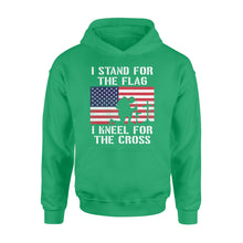 Load image into Gallery viewer, I Stand for The Flag I Kneel for The Cross  Shirt Patriotic Military NQS161