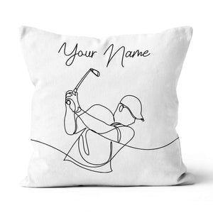Line Draw Golfer Custom Pillow Personalized Basic Golf Gifts For Golfer LDT1123