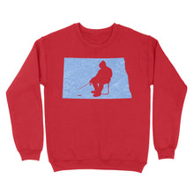 Load image into Gallery viewer, North Dakota Ice Fishing Shirts, Winter Fishing North Dakota State Love Fishing Sweatshirt - FSD2926 D06
