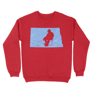 North Dakota Ice Fishing Shirts, Winter Fishing North Dakota State Love Fishing Sweatshirt - FSD2926 D06