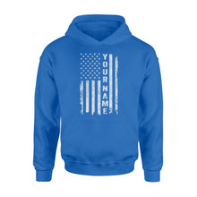 Load image into Gallery viewer, Custom name American flag shirt, personalized American patriot Hoodie, birthday gift, Christmas gift for dad, mom - NQS1290
