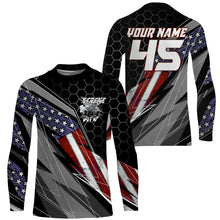Load image into Gallery viewer, Custom ATV Motocross Jersey UPF30+ Quad Bike Shirt Racing Adult Youth American Flag Long Sleeves NMS1339