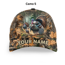 Load image into Gallery viewer, Personalized Turkey Hunting Hats, Snapback Baseball Camo Hat Turkey Hunting gear, Hunting Gifts FSD4415