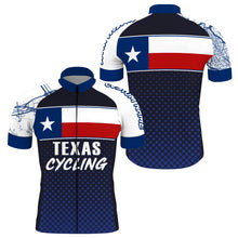 Load image into Gallery viewer, Texas flag men's cycling jersey with full zipper 3-rear pockets UPF50+ bicycle MTB BMX clothes| SLC142