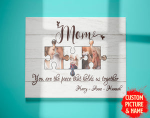 Personalized Mom Canvas| Mom Hold Us Together Mom Photo| Mom Birthday Gifts for Her Mom Mother's Day Gift JC210