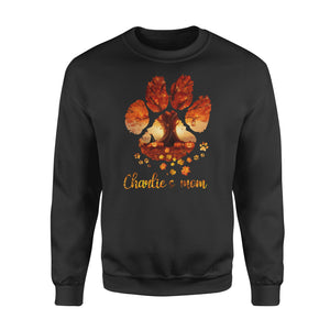 Custom dog's name dog paws mom autumn halloween personalized gift - Standard Crew Neck Sweatshirt