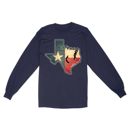 Texas fishing long sleeve shirt with Texas flag for fisherman Texas fishing forum A234