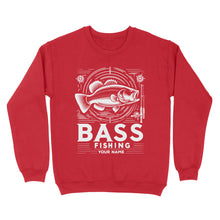 Load image into Gallery viewer, Sweatshirt - Bass fishing custom name personalized fishing shirt A53