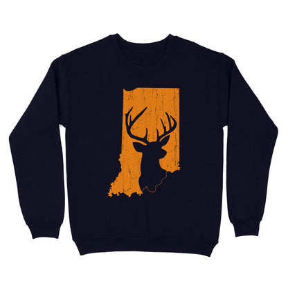 Bucks of Indiana deer hunting hunter orange, Indiana hunting, deer hunting shirt D03 NQS2920 Standard Crew Neck Sweatshirt