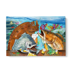 Texas Slam fishing art drink beer with ChipteeAmz's fish art canvas AT003