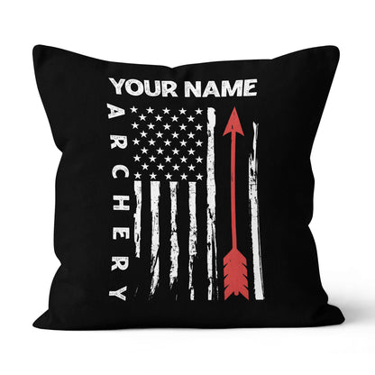 American Flag Archery Pillow Custom Name Pillow Gifts For Archery Lovers VHM0835