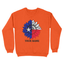 Load image into Gallery viewer, Texas flag sunflower customized name patriot Texas state flag Sweatshirt D03 NQS2495