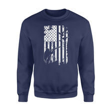 Load image into Gallery viewer, White American flag duck hunting legend hunter NQSD248 - Standard Crew Neck Sweatshirt