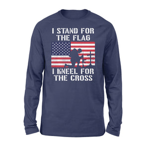 I Stand for The Flag I Kneel for The Cross  Shirt Patriotic Military NQS161