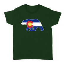 Load image into Gallery viewer, Colorado bear hunting Women&#39;s T-shirts, CO State Flag Bear Hunter - NQSD233