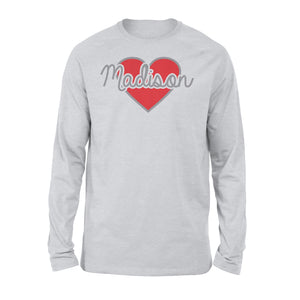 Heart Personalized Valentine Long sleeve - Gift for Boyfriend, Girlfriend on Valentine day - FSD1007