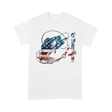 Load image into Gallery viewer, US Bass Fishing American Flag Custom name T-shirt D02 NQS1248