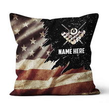 Load image into Gallery viewer, Personalized Retro Us Flag Billiard Throw Pillow, Best Patriotic Pillows TDM0908